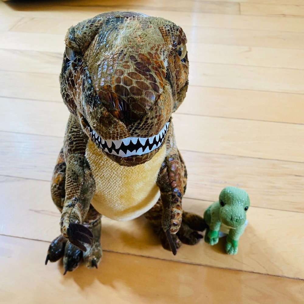 Douglas Cuddle T-Rex Dinosaur Dino Plush 10" Stuffed Toy & Wild Republic T-rex